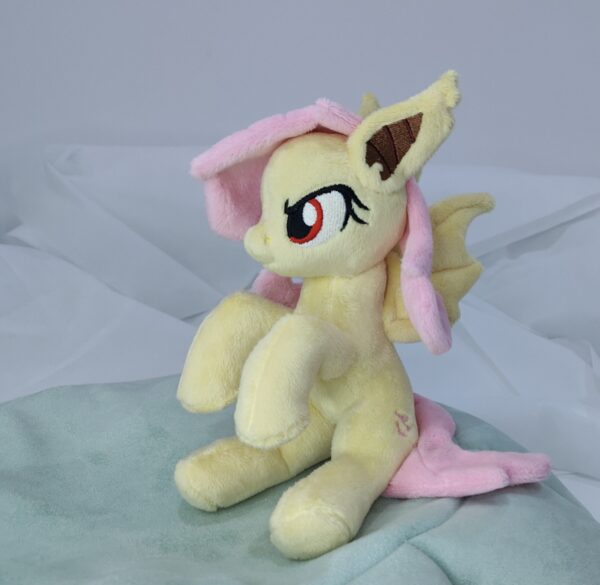 7" long sitting Flutterbat plushie with mane and tail of Minky fabric