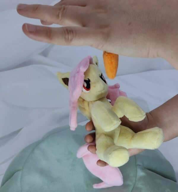 7" long sitting Flutterbat plushie with mane and tail of Minky fabric
