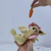 7" long sitting Flutterbat plushie with mane and tail of Minky fabric
