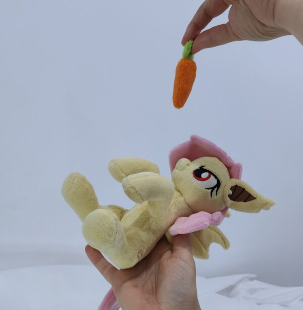 7" long sitting Flutterbat plushie with mane and tail of Minky fabric