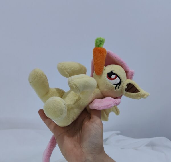 7" long sitting Flutterbat plushie with mane and tail of Minky fabric