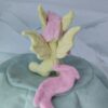 7" long sitting Flutterbat plushie with mane and tail of Minky fabric