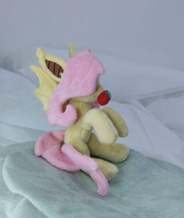 7" long sitting Flutterbat plushie with mane and tail of Minky fabric