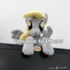 004 7" long sitting Derpy plushie with mane and tail of Minky fabric and a postman's bag
