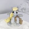 005 7" long sitting Derpy plushie with mane and tail of Minky fabric and a postman's bag