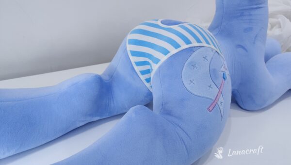 oplus_256 Aqua and White striped Jersey panties with frills