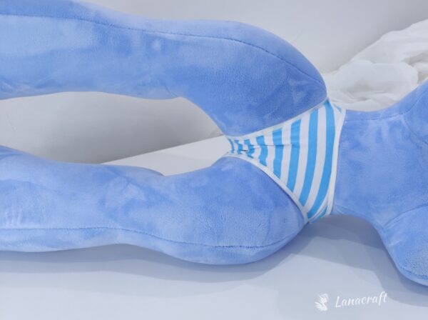 oplus_256 Aqua and White striped Jersey panties with frills