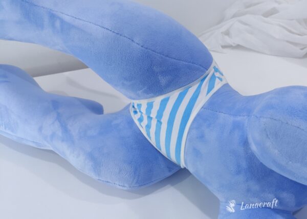 oplus_256 Aqua and White striped Jersey panties with frills